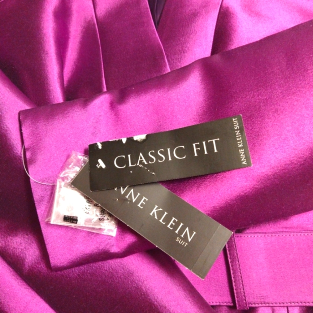 ANNE KLEIN NEW YORK NEW YORK 'IMPERIAL PURPLE' SKIRT SUIT 12 USA NWT - Picture 8 of 11